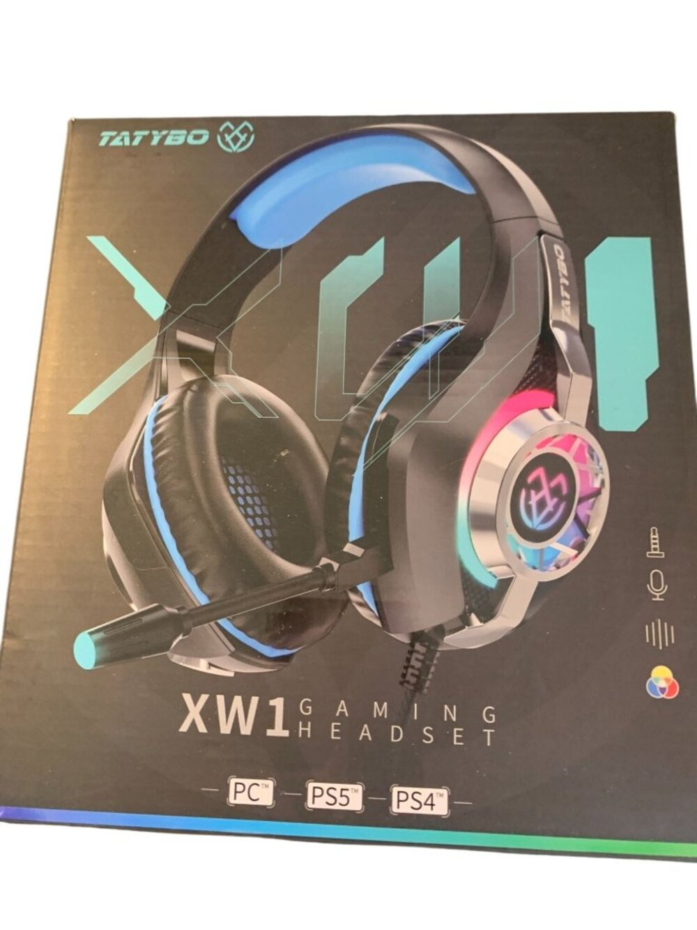 Headset Tatybo XW1 Gaming With RGB Lighting Noise-Cancelling Microphone And Inli